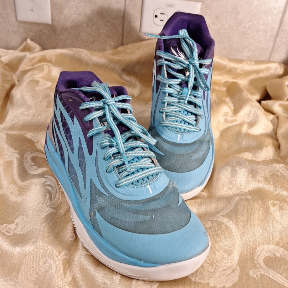Puma M.E.L.O. Nitro Infused Men's  Purple Sneaker Blue Flames
